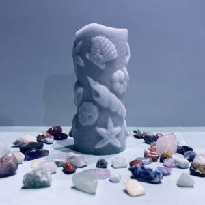 Seashell Pillar Bees Wax Candle