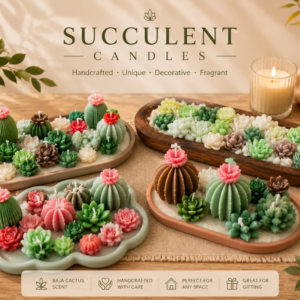 Succulent Garden Candle - Choose Your Scent & Size