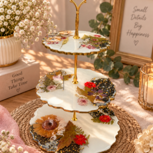 Botanical Elegance Resin Tiered Stand