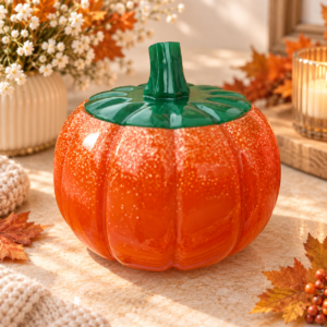 Autumn Glow Resin Pumpkin Keepsake Box