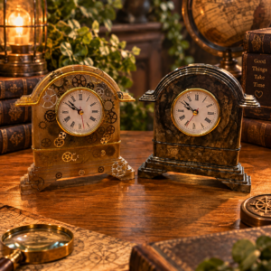 Timeless Elegance Resin Mantel Clock